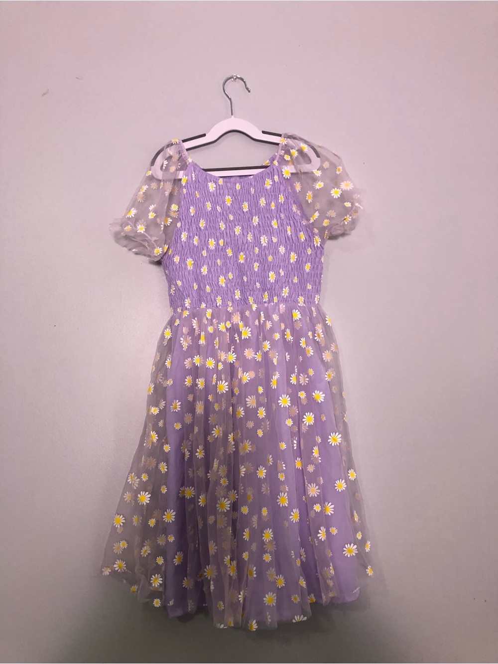 SHEIN Lavender Floral Elastic Waist Midi Skirt